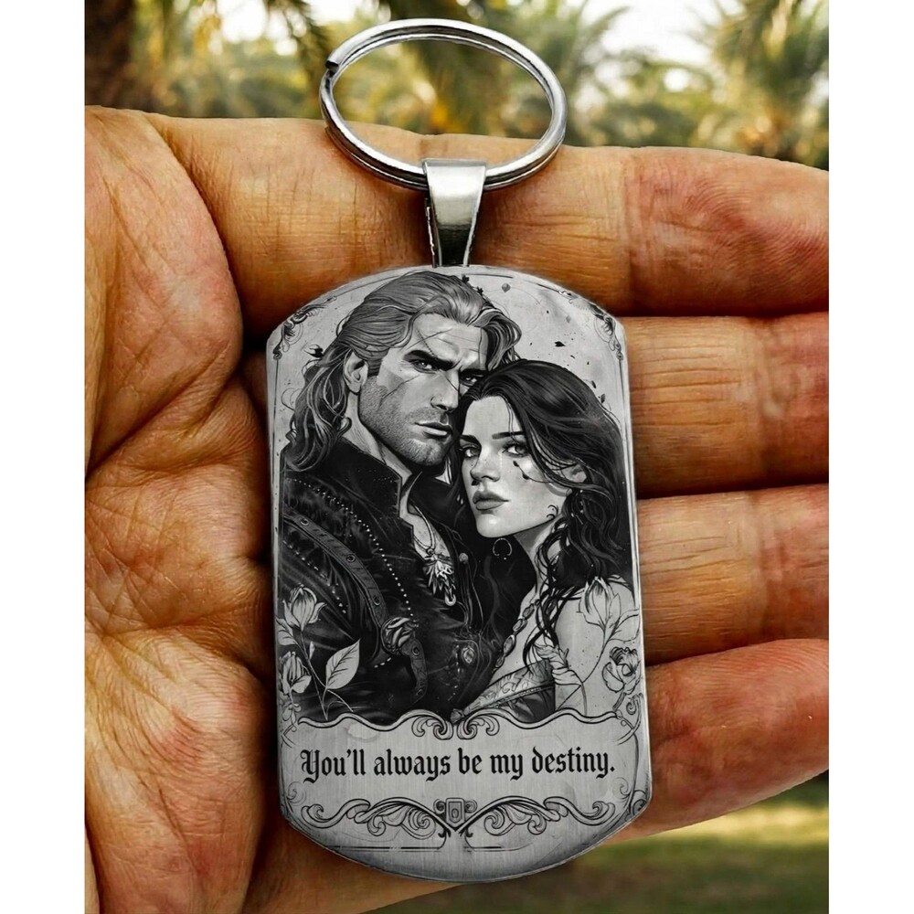 Tv Series Witcher Fiction Lover Horror Stainless Keychain Warrior Wolf Fight